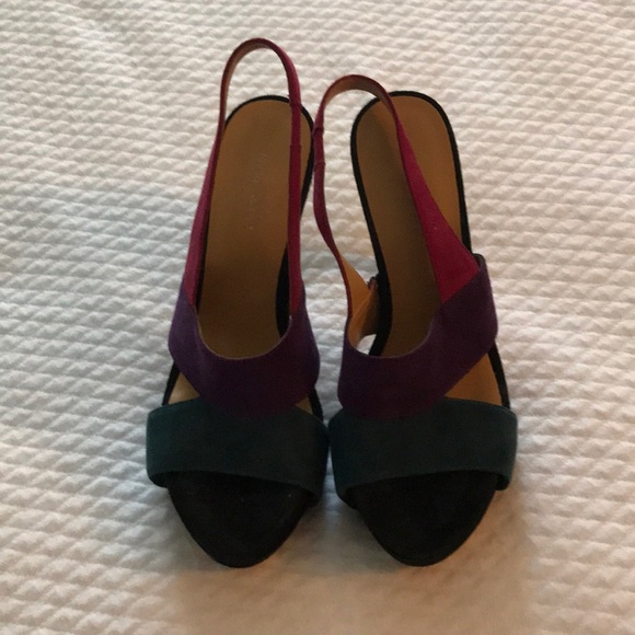 Platform suede slingback heels - Picture 2 of 6